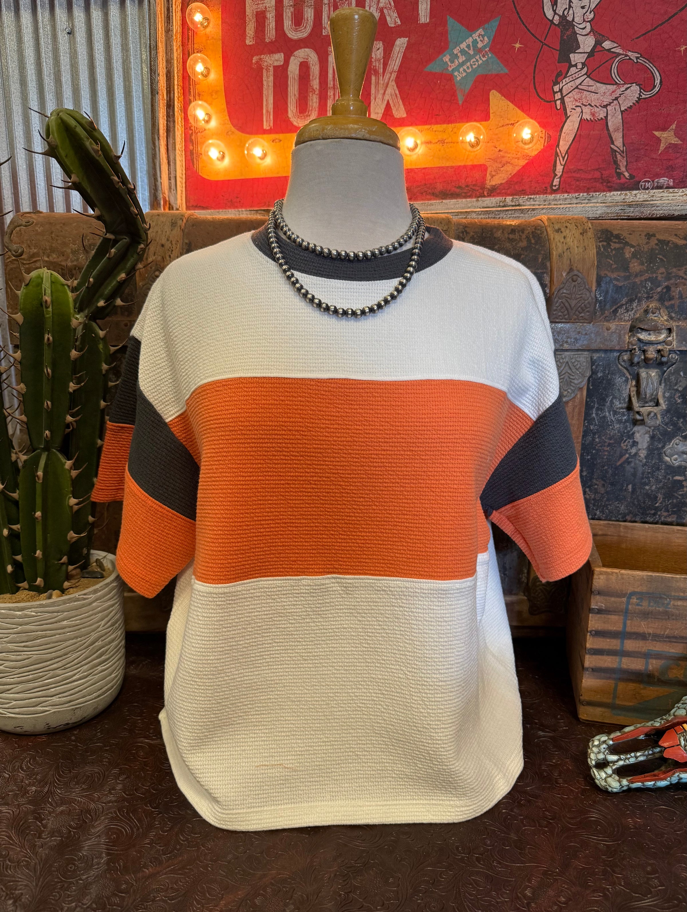 TB Orange/Charcoal Top