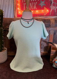 TB Mint Ruffle Short Sleeve