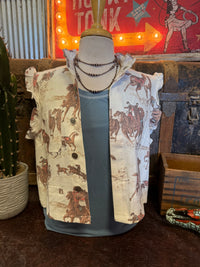 NB Western Print Crop Vest