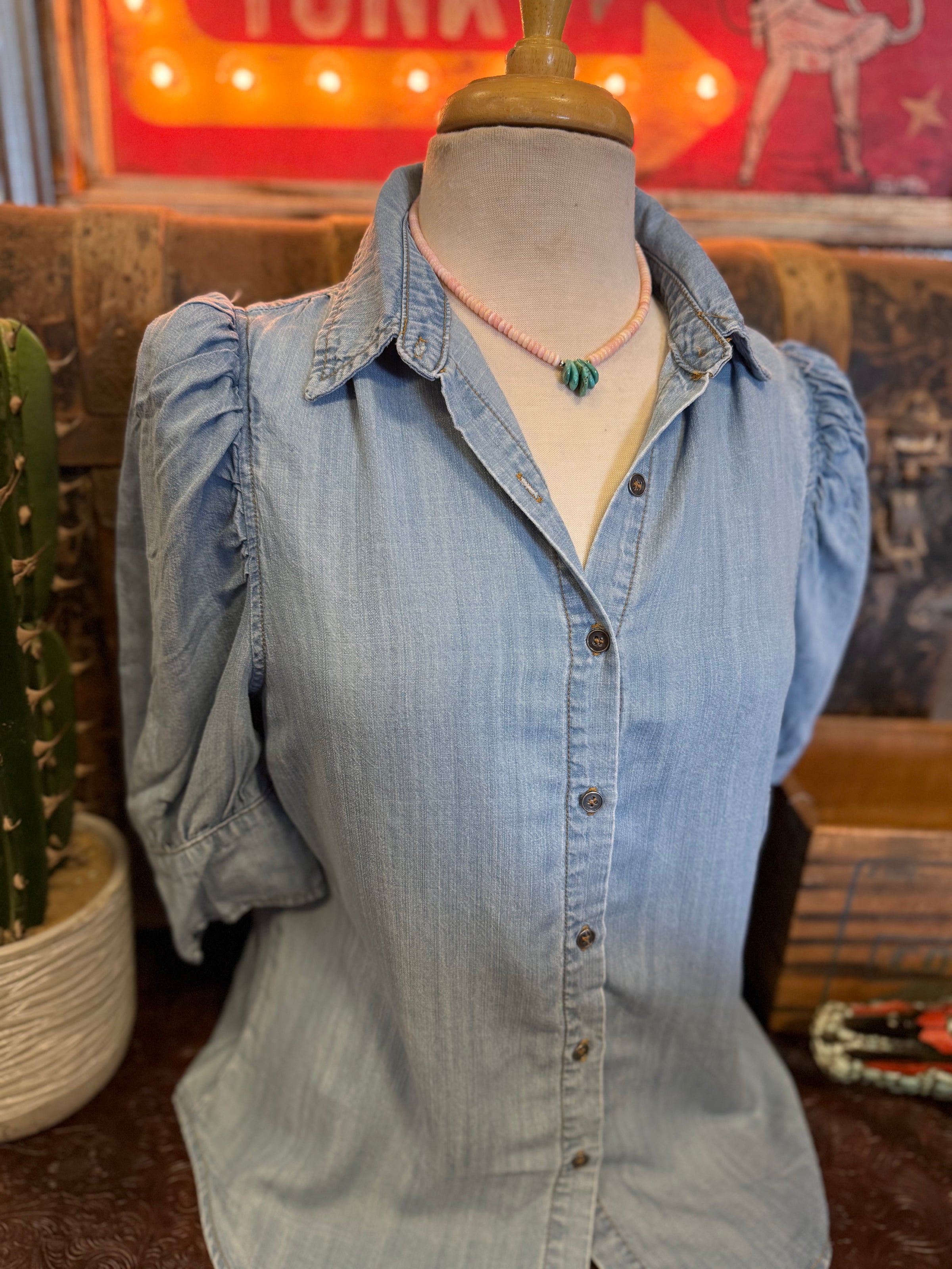 VL Denim Puff Sleeve BU