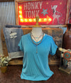 HM Turquoise Vneck