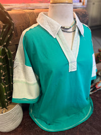 VJ Seafoam Collard Top