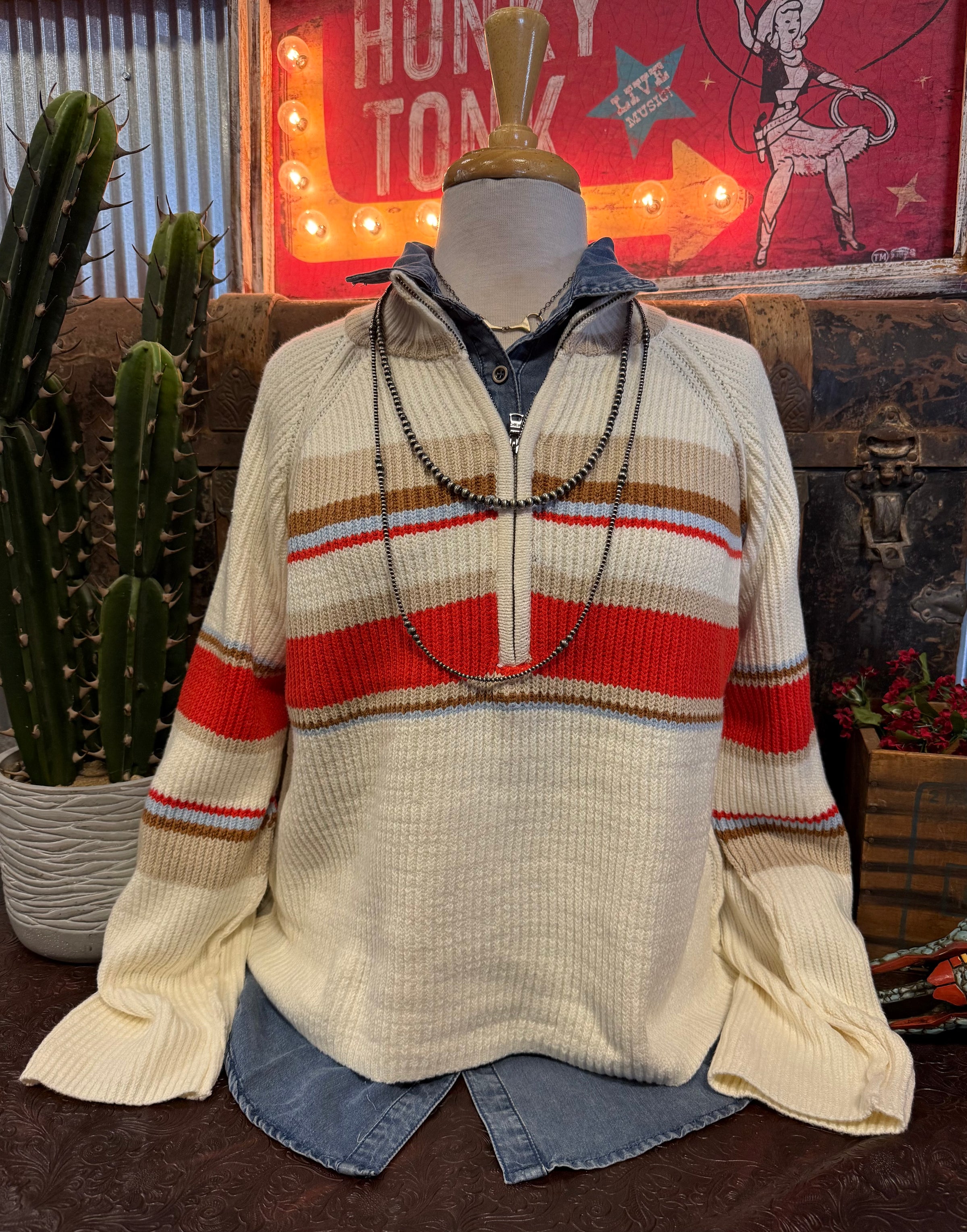 WL Cream and Poppy Pullover