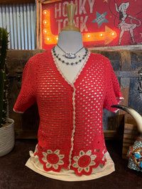 VJ Coral Crochet Top