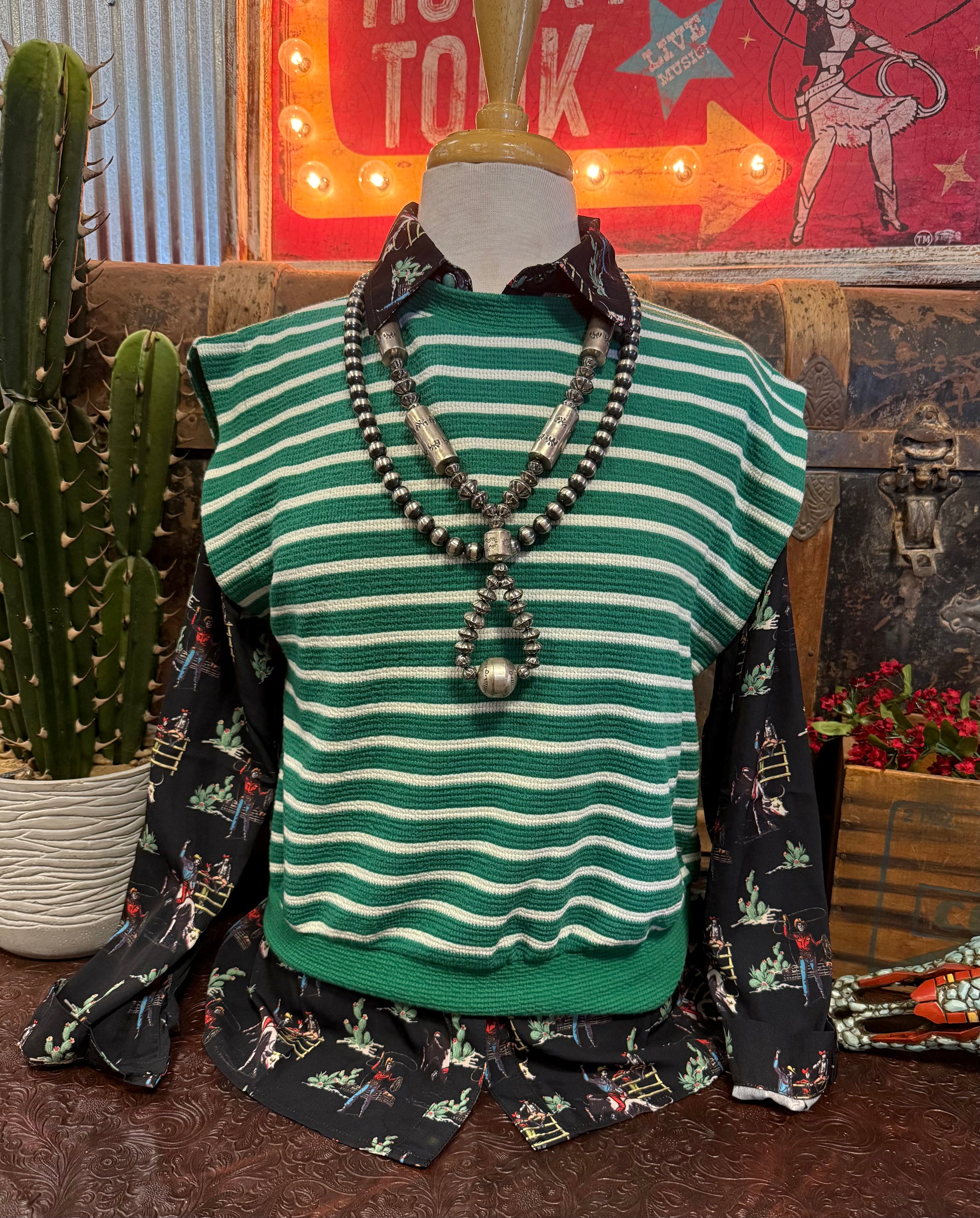 TB Green Stripe Sleeveless