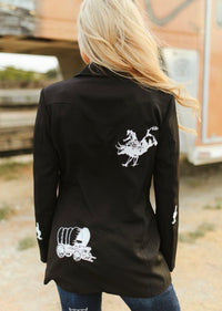 LB Black Western Blazer
