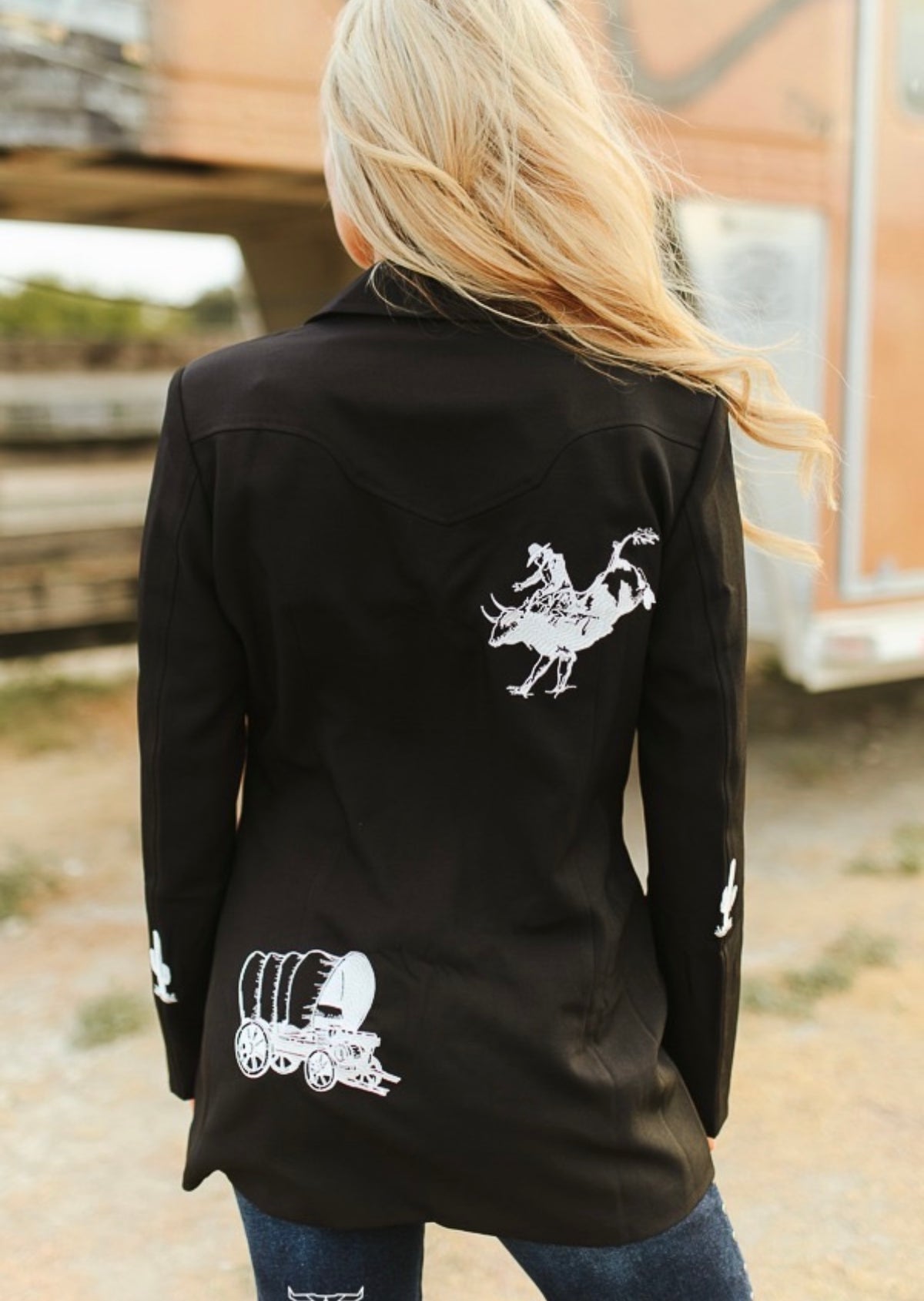 LB Black Western Blazer