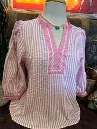 OD Pink Stripe 3/4 Sleeve