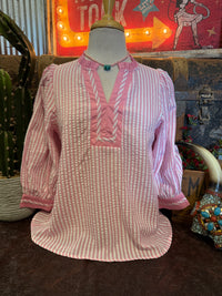 OD Pink Stripe 3/4 Sleeve