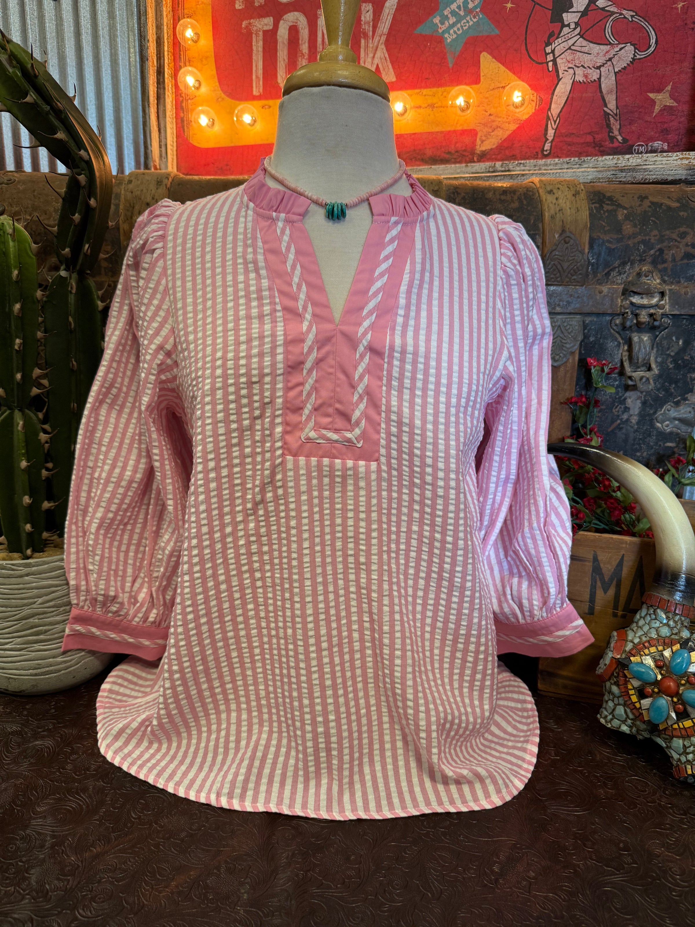 OD Pink Stripe 3/4 Sleeve
