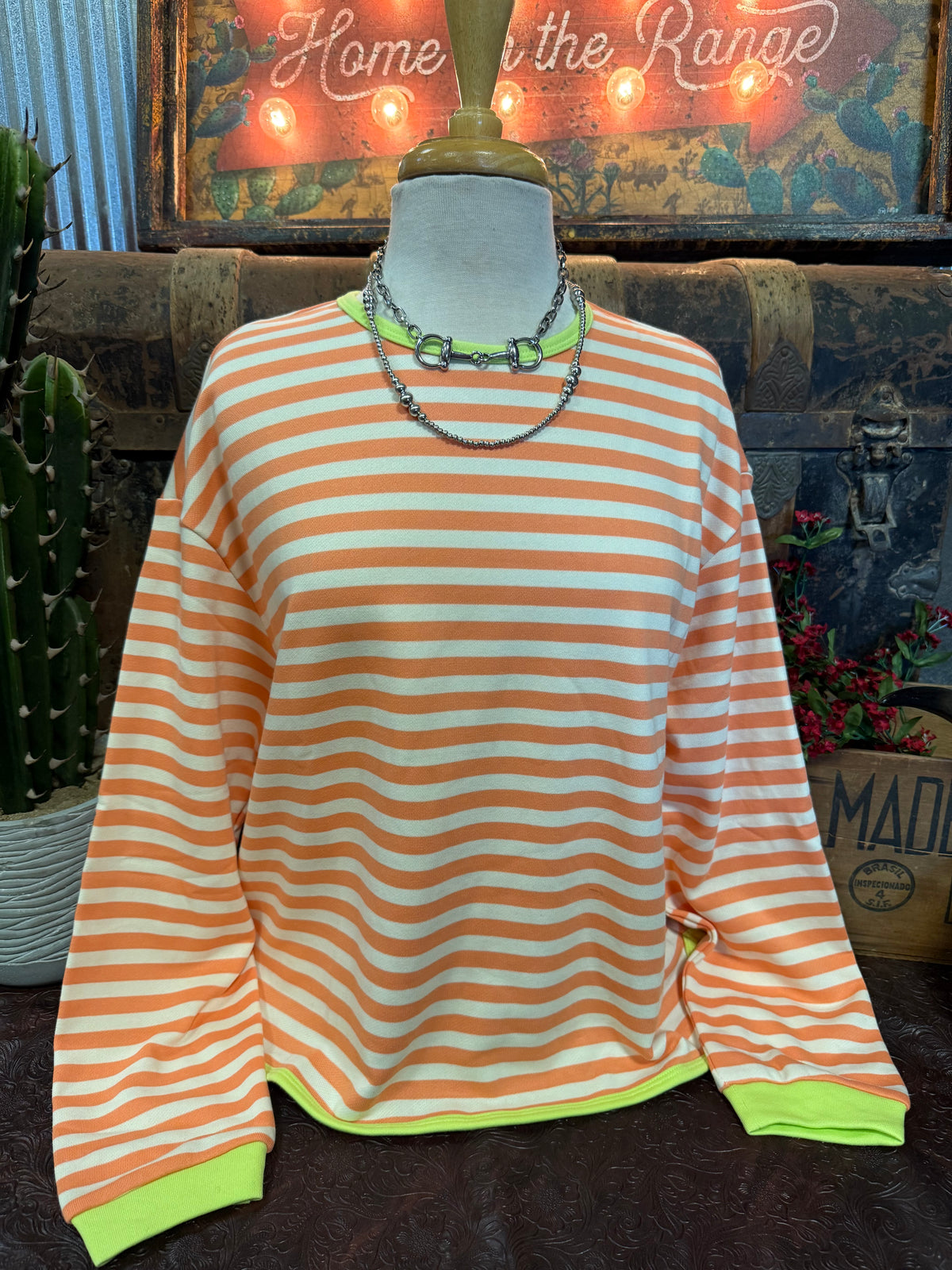 WL Melon/Cream Stripe LS