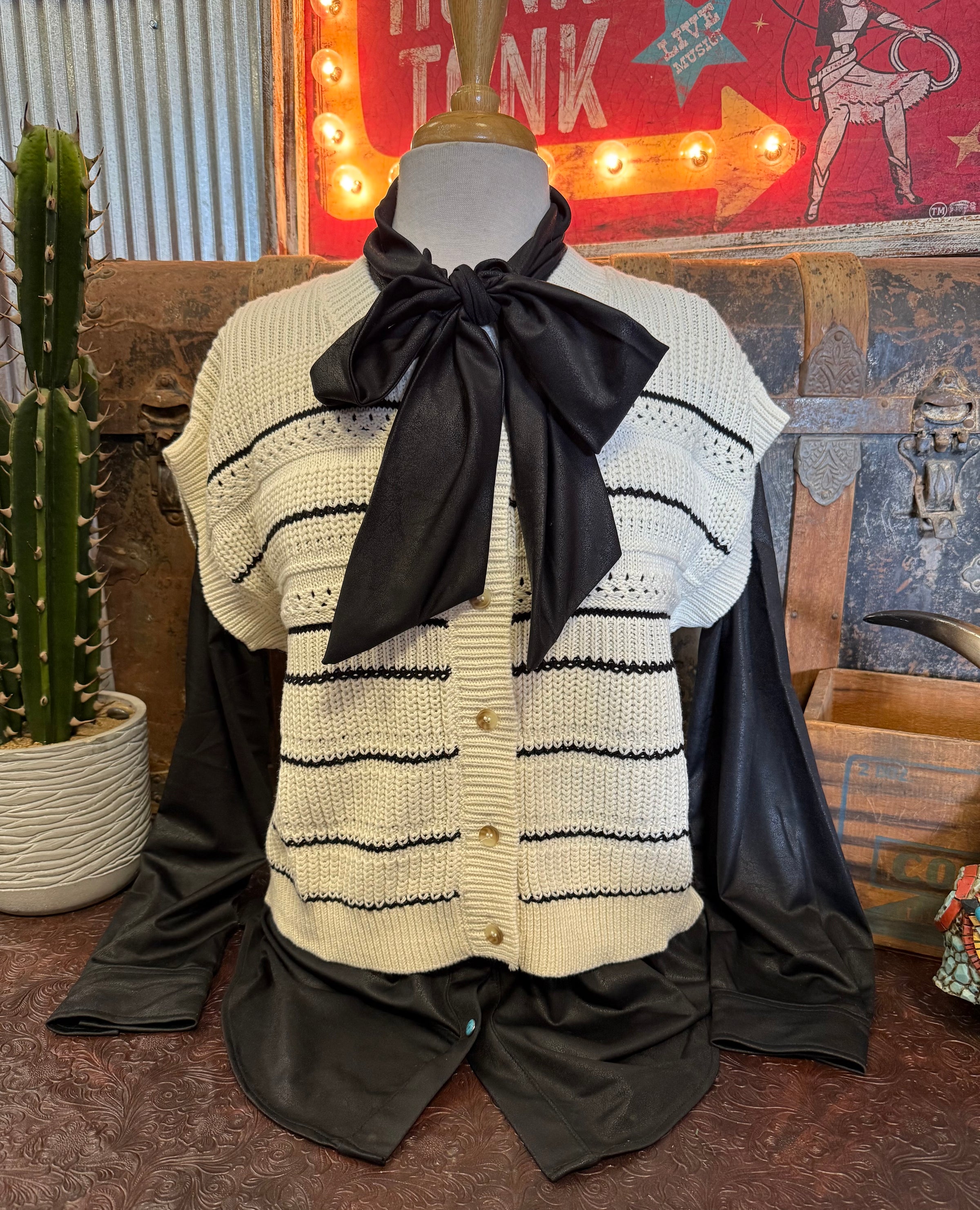 BP Cream/Black Cardigan