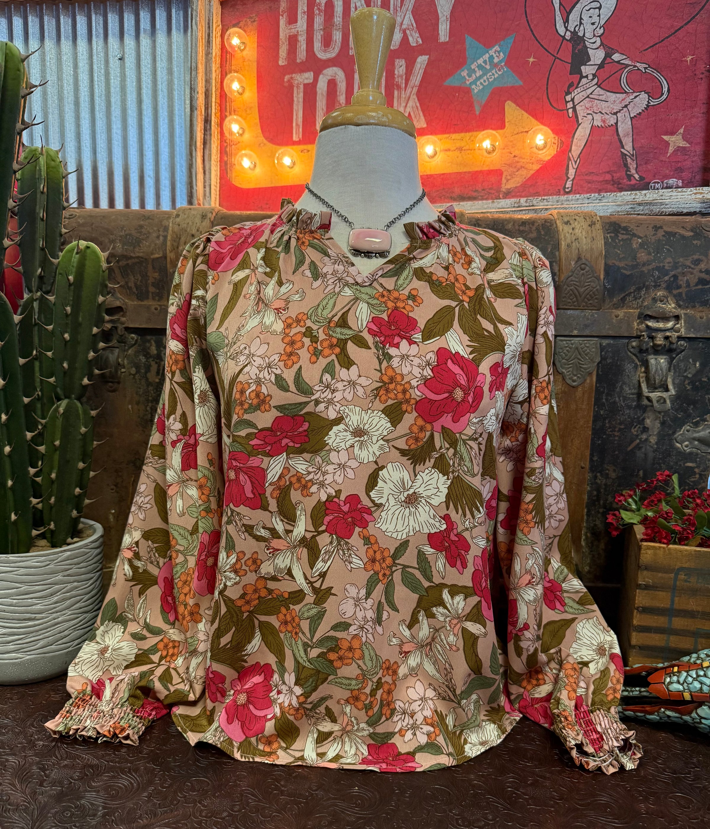 LS Blush Floral Shirt