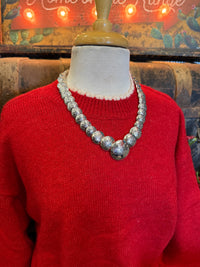 BP Red White Trim Sweater