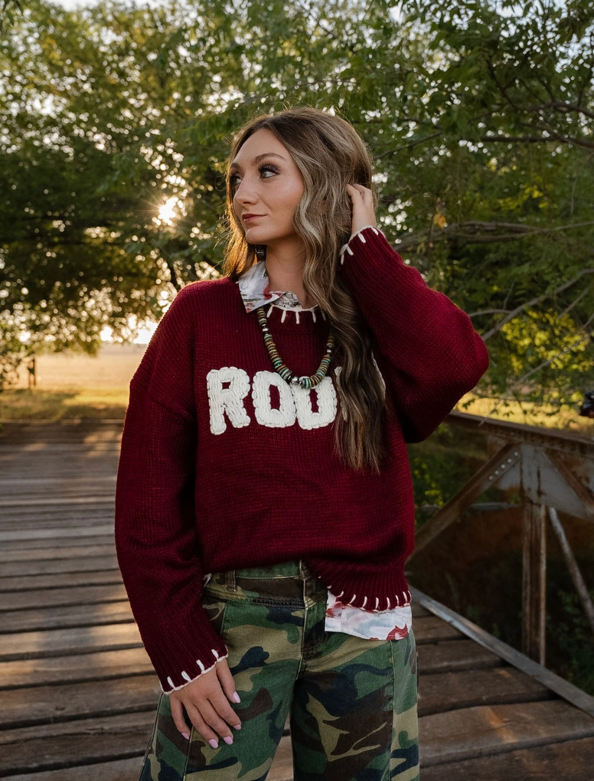 BR Burgundy Rodeo Sweater