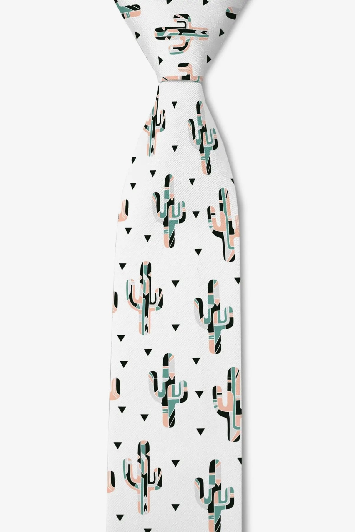 TA White Cactus Tie