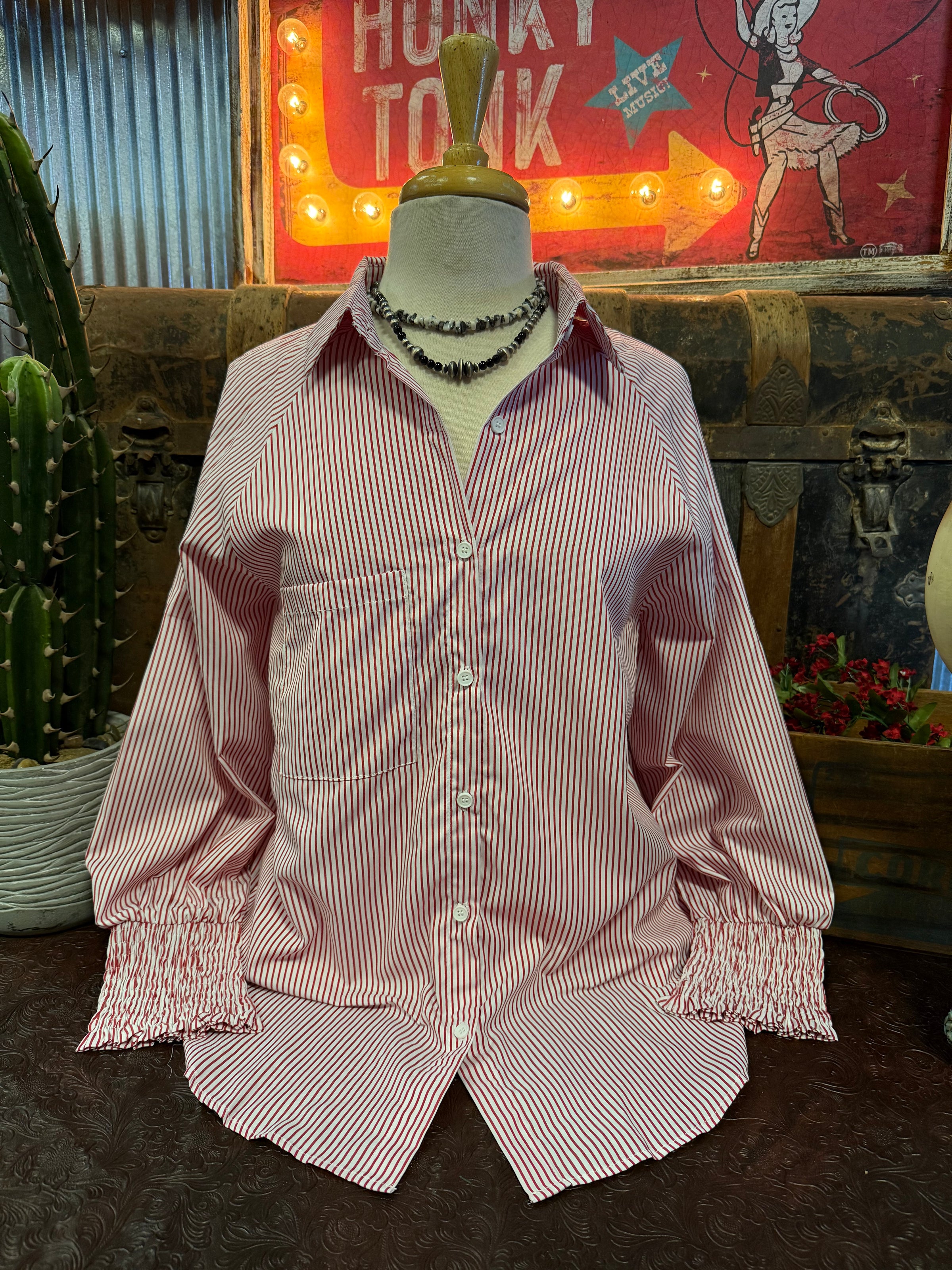 AM Boyfriend Style Red Shirt