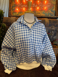 PM Blue Plaid Pullover