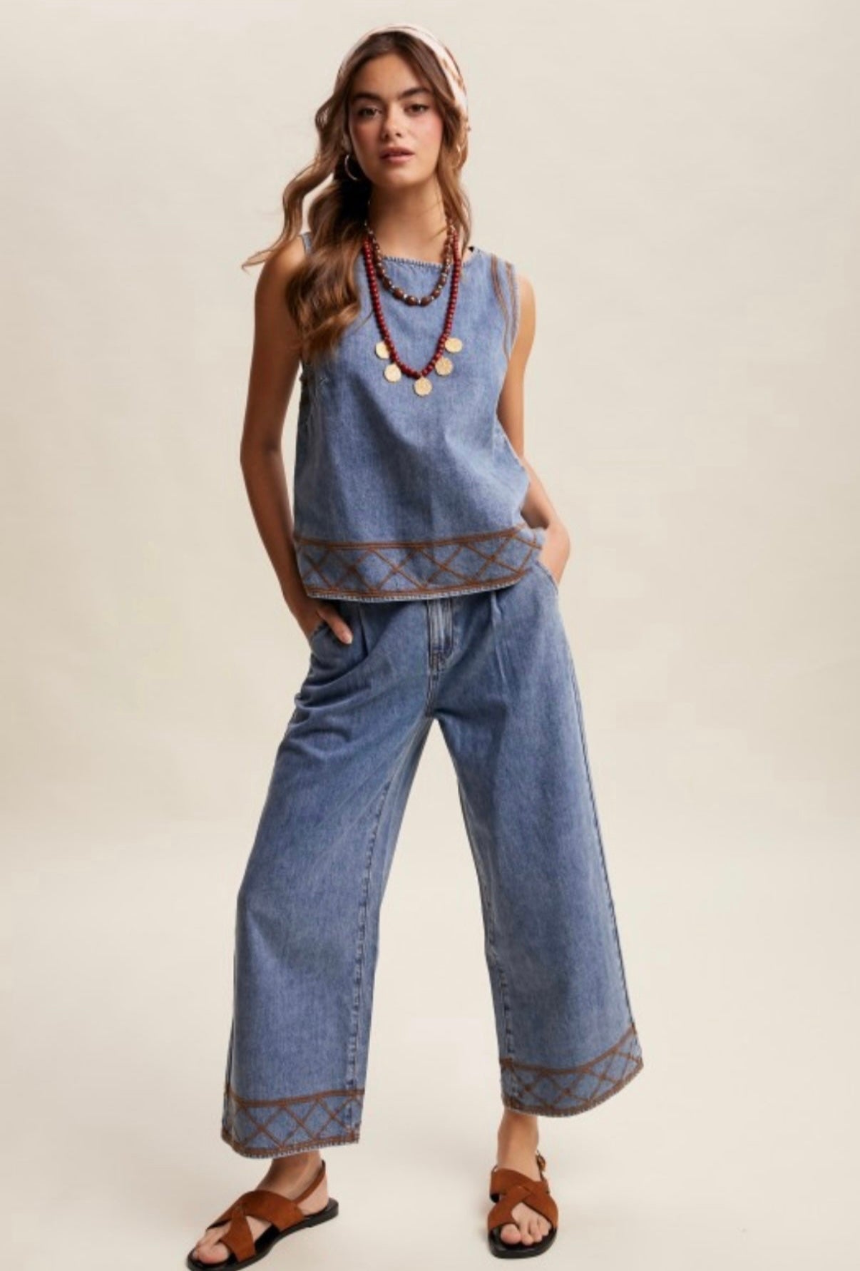 LS Embroidered Denim Jeans