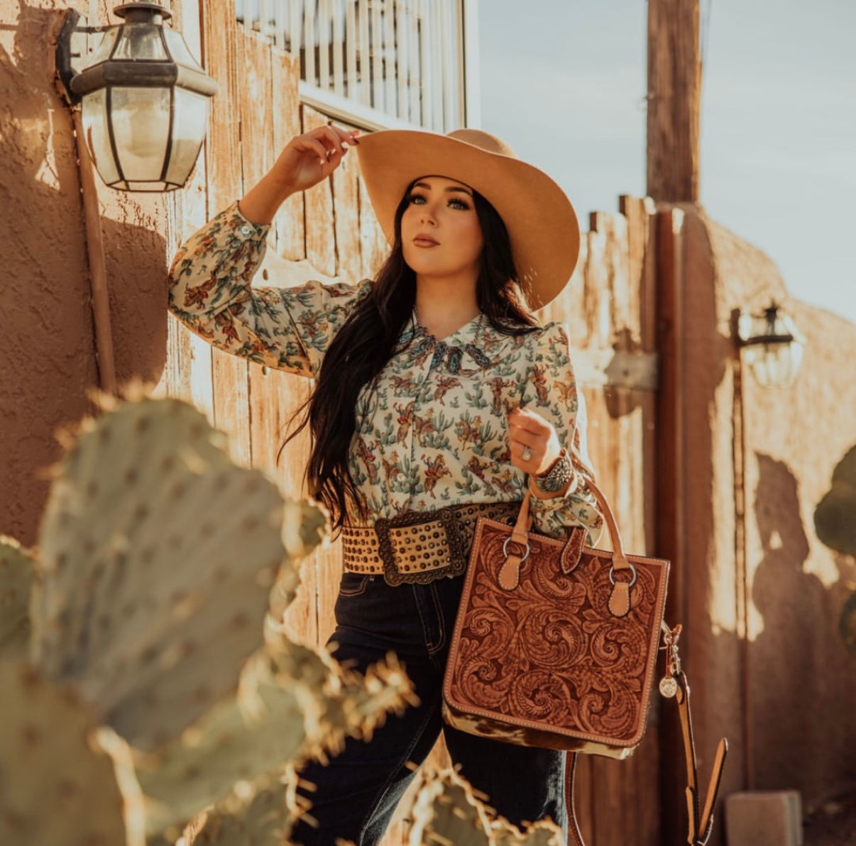 TH Retro Cactus Cowboy Blouse