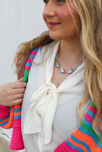 DD Pink Multi Cardigan