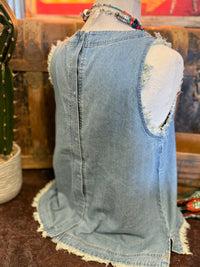 UM Light Denim Frayed Sleeveless