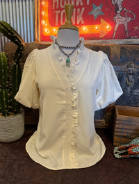 SS Cream Smocked Neck