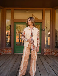 UD Oatmeal Western Print Vest