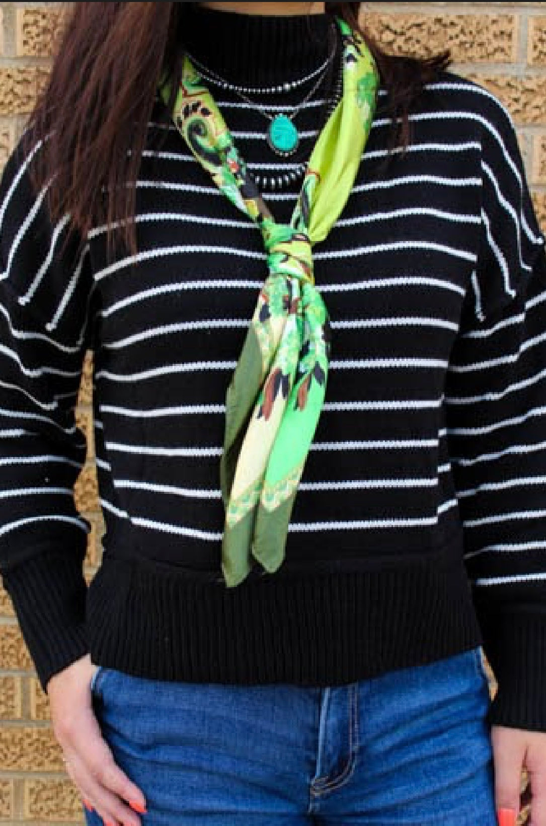 BP Black White Stripe Sweater