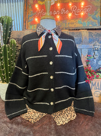 BP Black/Tan Stripe Cardigan