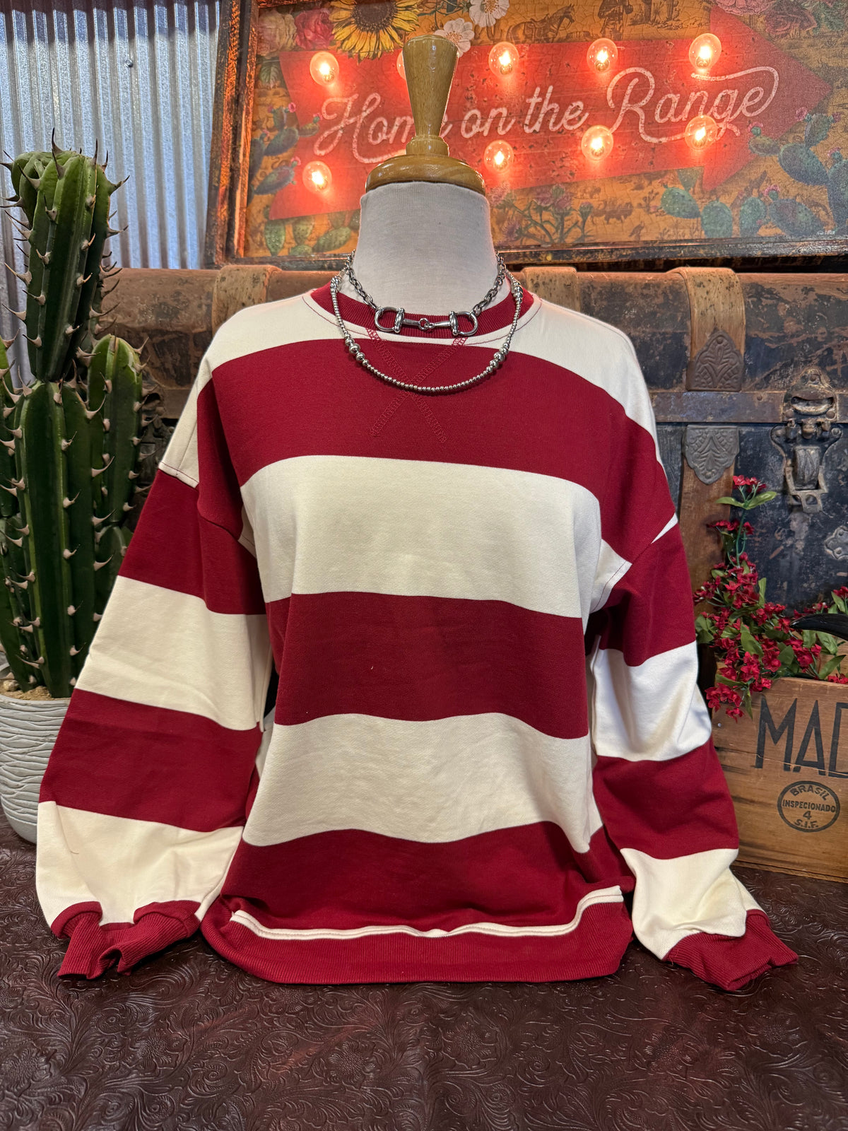 BP Red Stripe Crewneck LS
