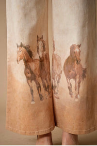 BB Tan Horse Print Jeans