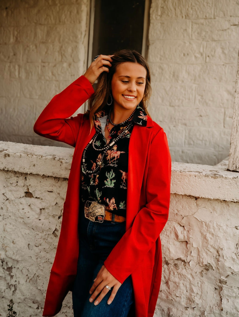DS Long Red Blazer