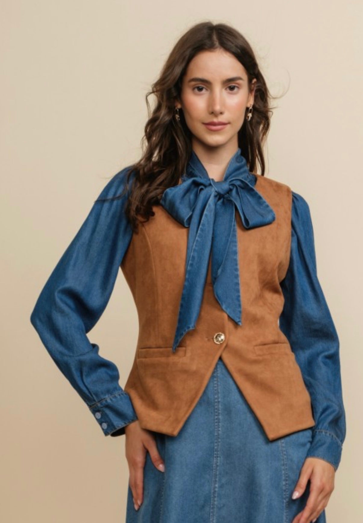 ASHE Dark Denim Tie Button Up