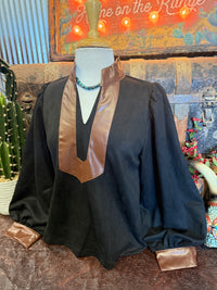 JD Black with Faux Leather Top