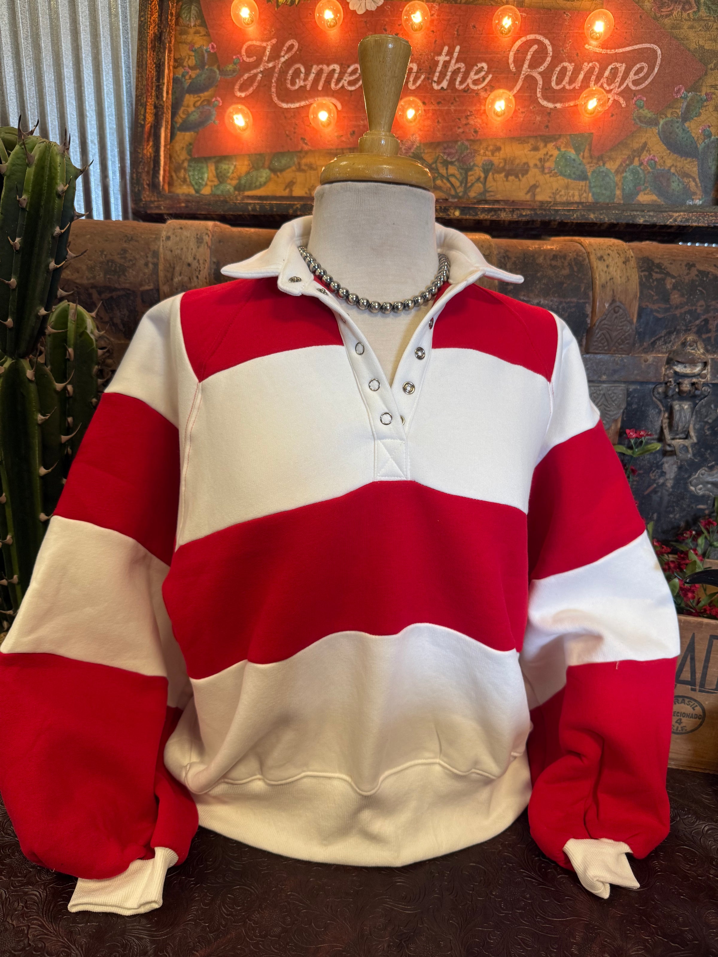 PM Red Stripe Pullover