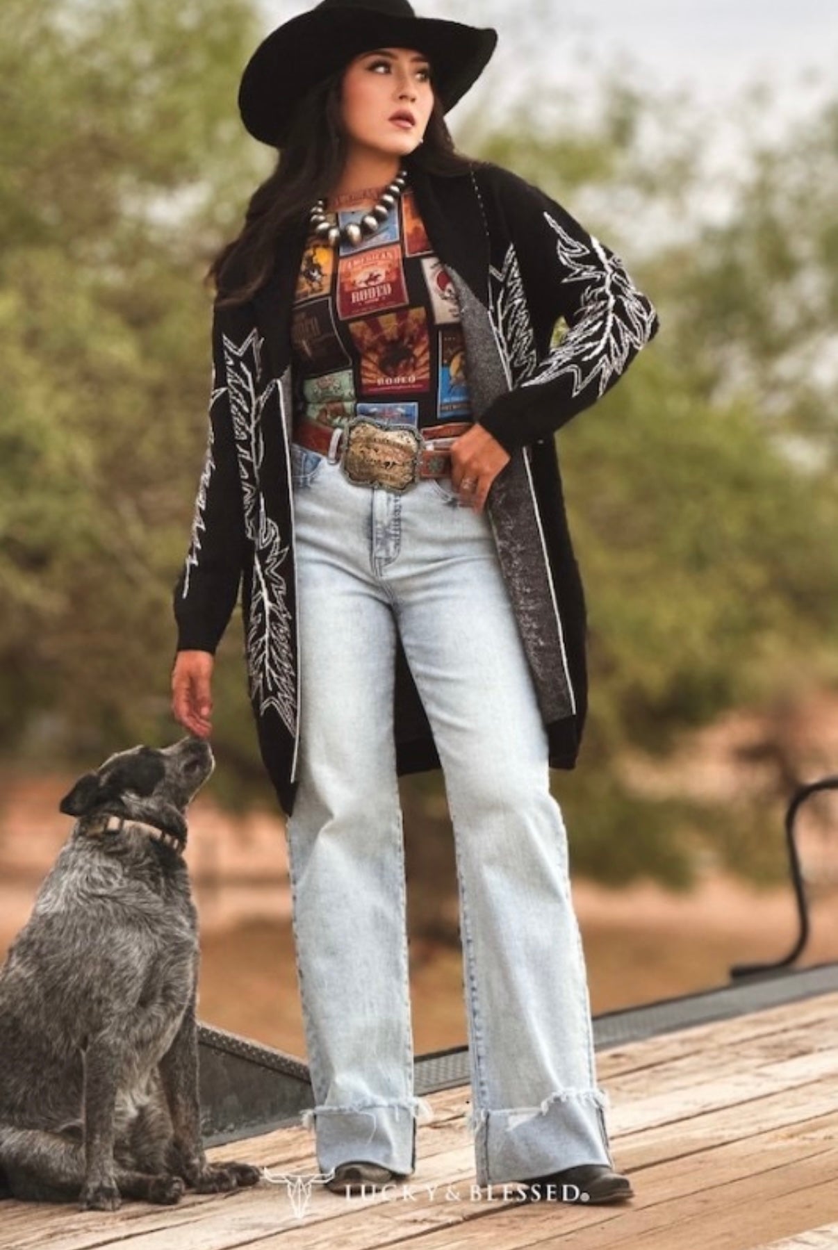 LB Black Boot Stitch Cardigan