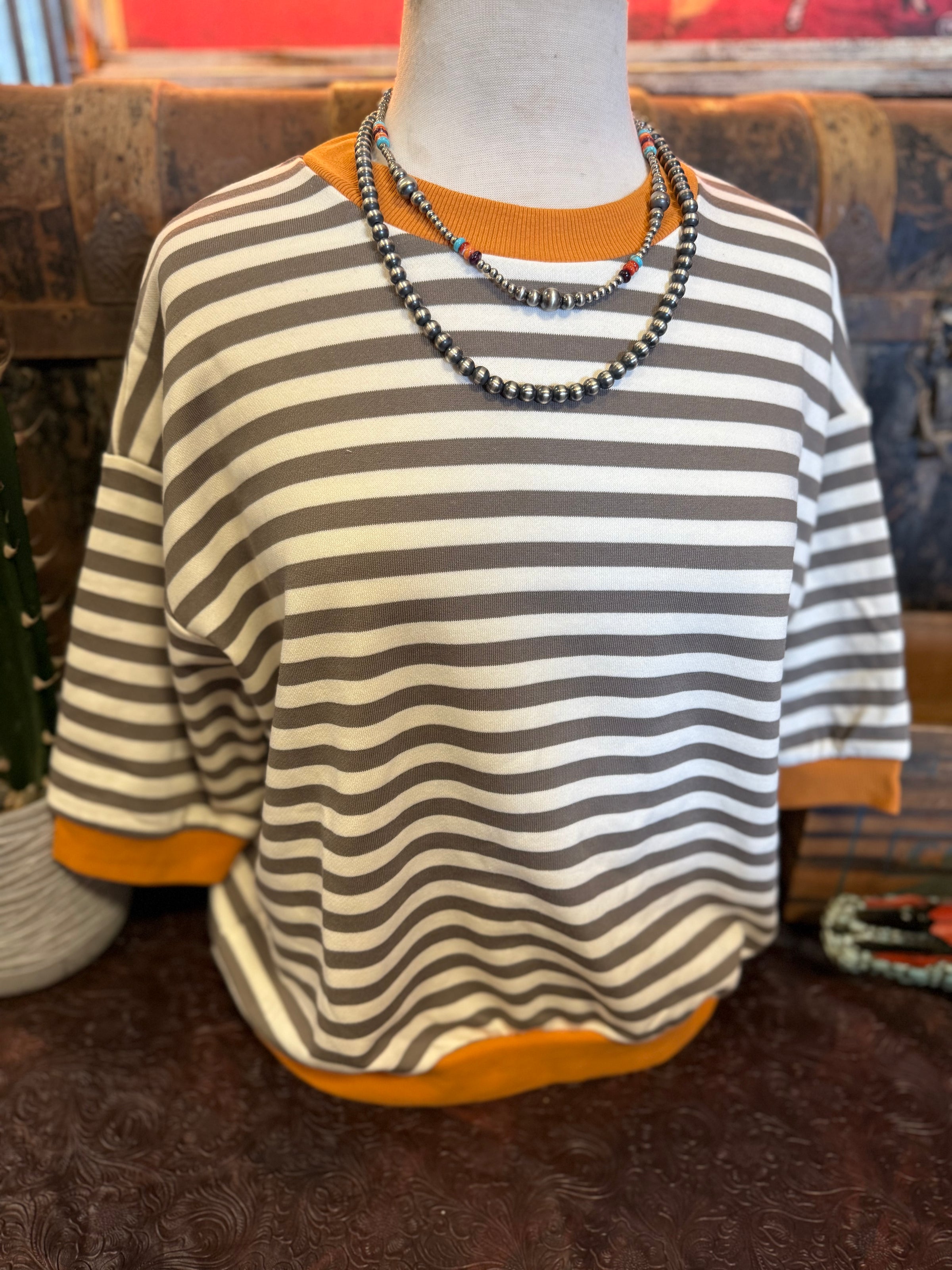 BP Mocha/Mustard Stripe