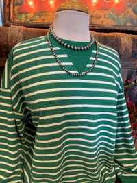 TB Green White Stripe LS