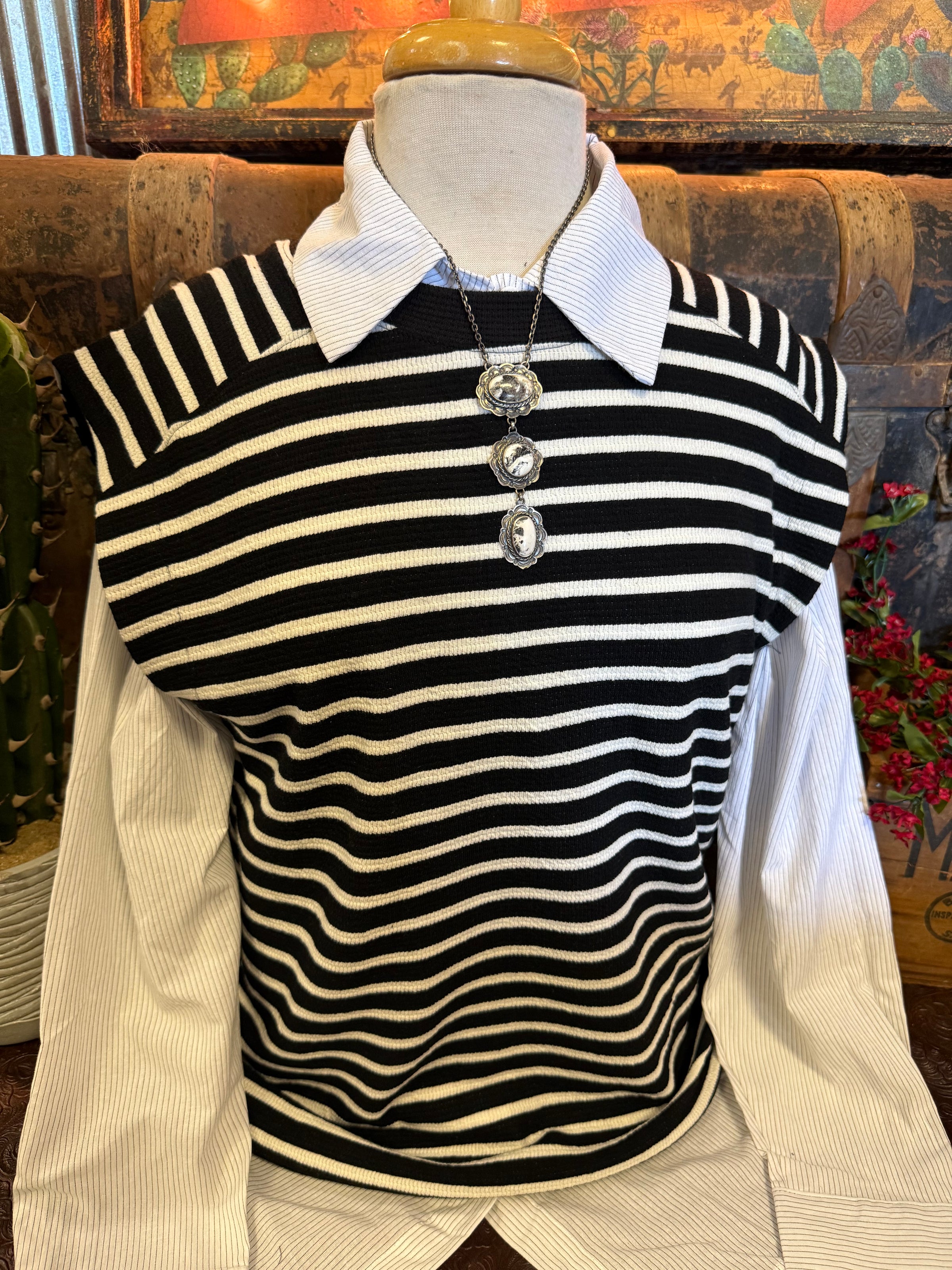 TB Black/White Stripe Sleeveless