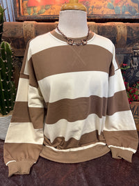 BP Mocha Stripe Crewneck LS