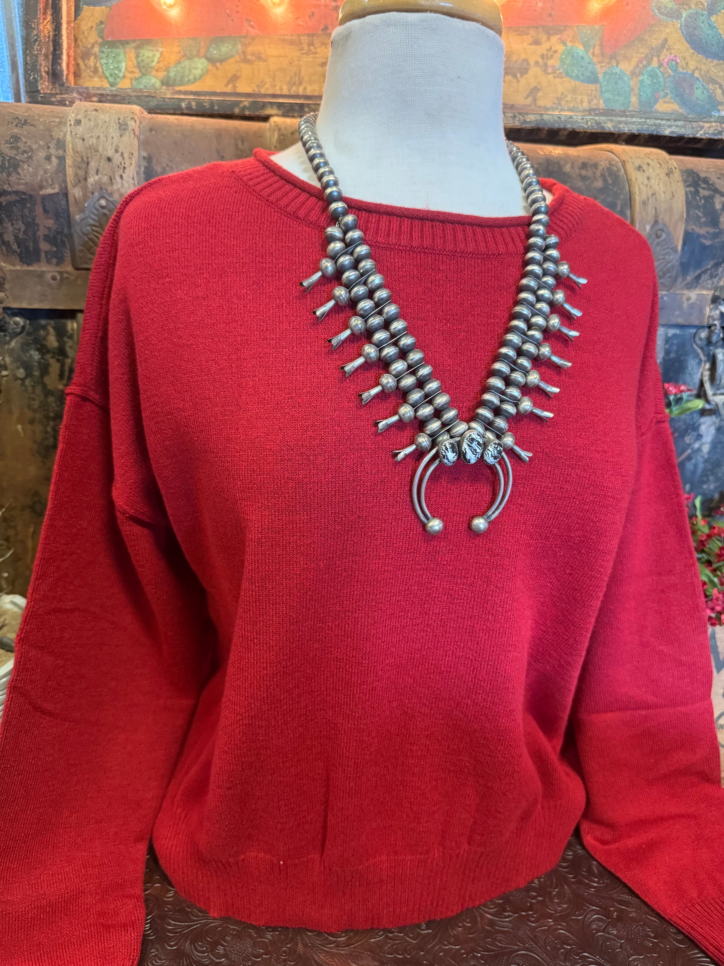 BP Red Boat Neck Sweater