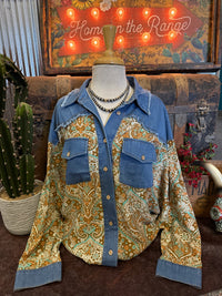 ES Brown Paisley Denim LS