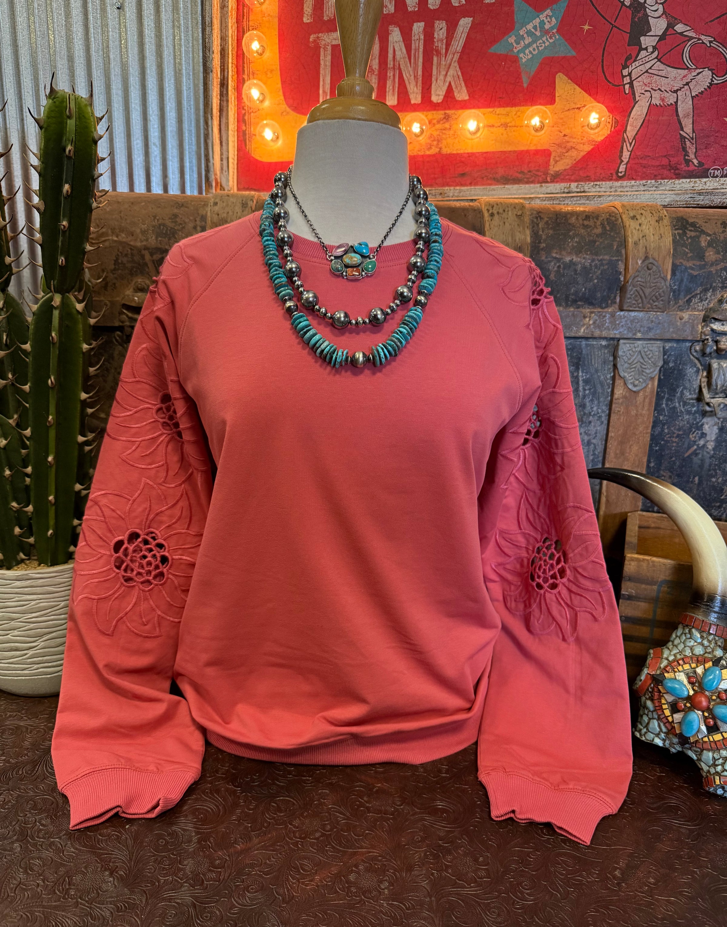 PS Lipstick Embroidered Top