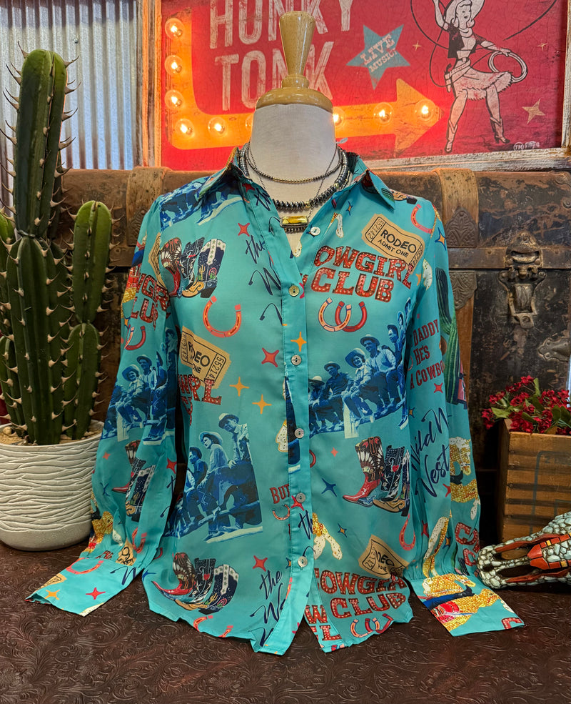 TH Turquoise Cowgirl Up LS