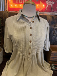 ES Khaki Pleated Top