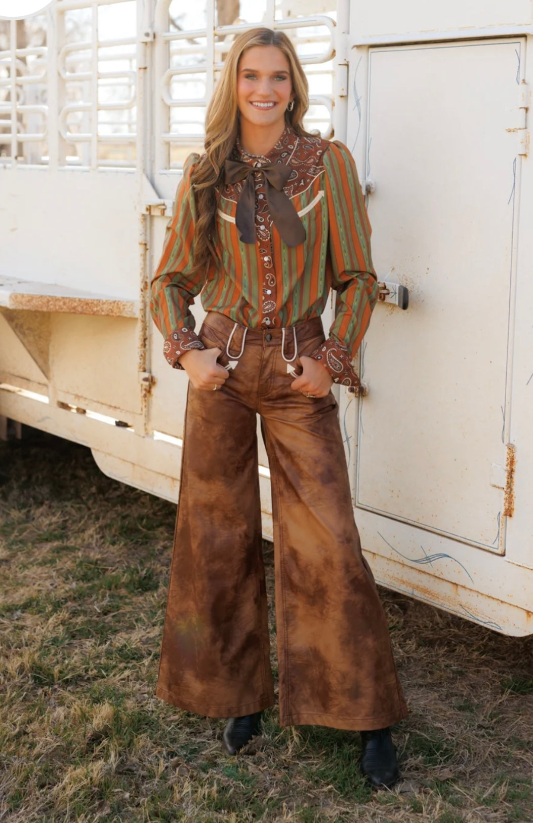 HH Faux Brown Leather Pants