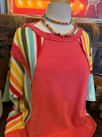ES Tomato/Multi Color Top