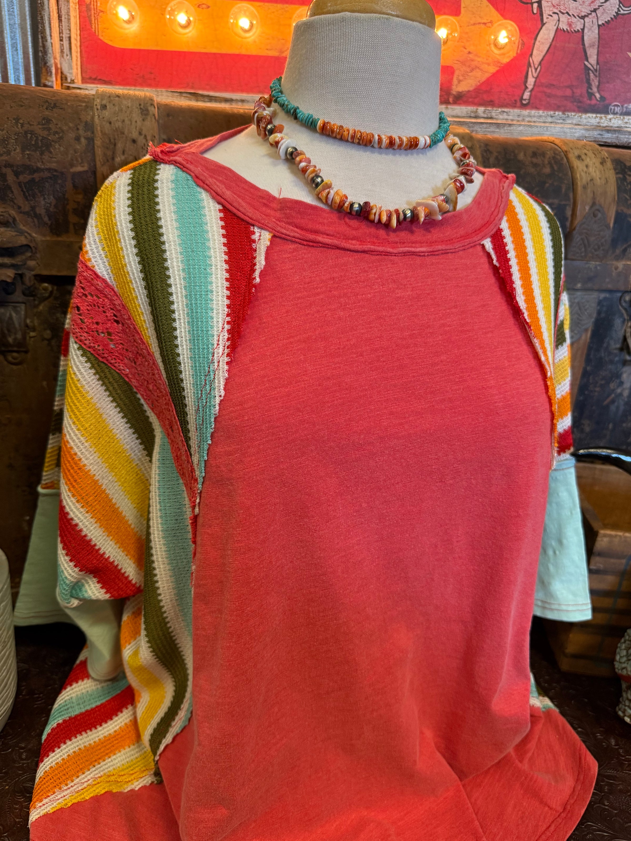 ES Tomato/Multi Color Top