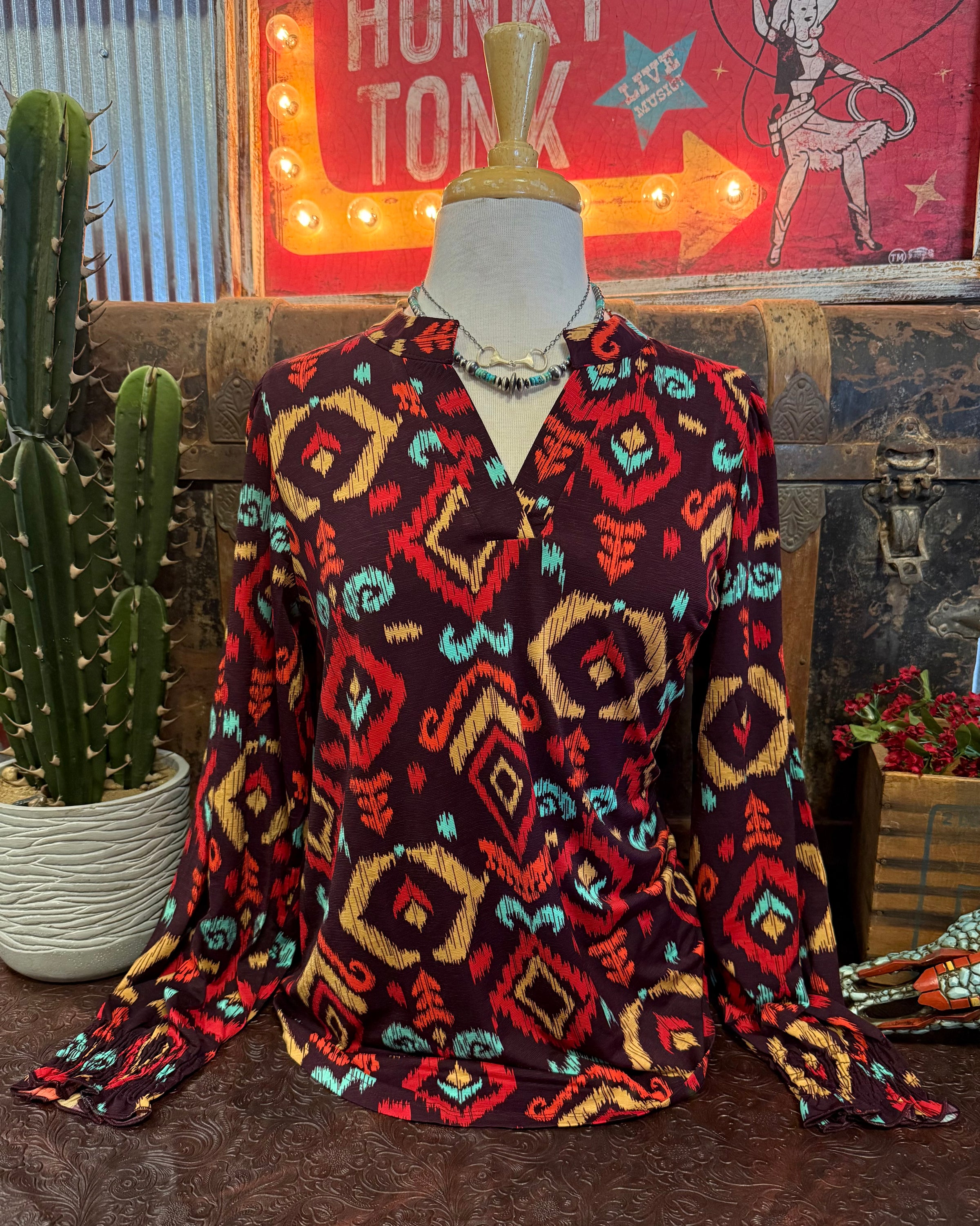 DS Burgundy Aztec LS